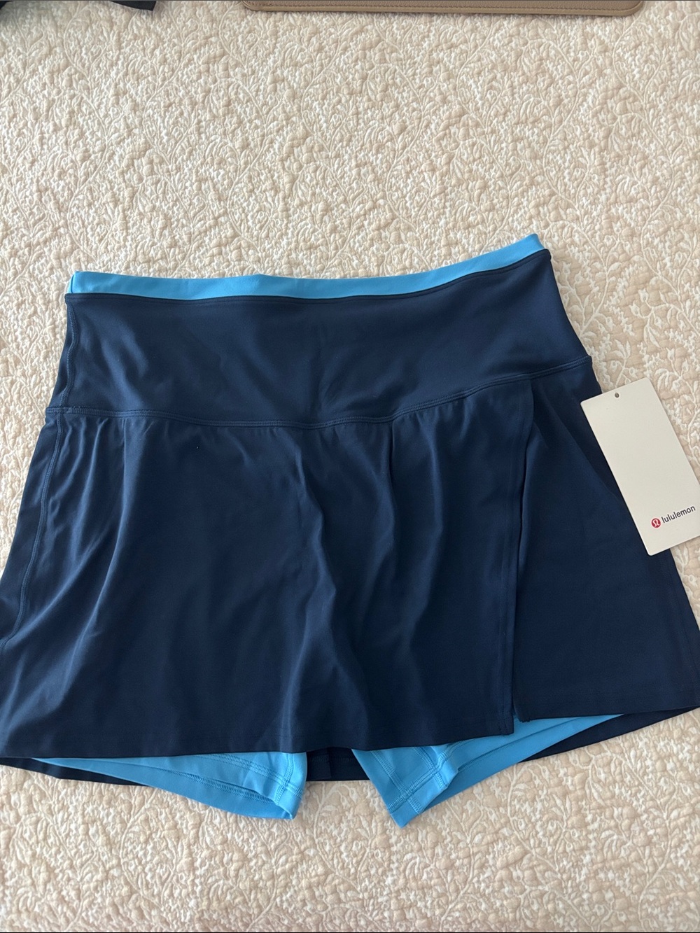 lululemon athletica Navy Skirt with Light Blue Liner
